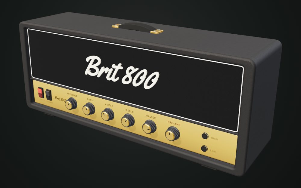 The Brit 800 head in 3D with its gold control panel