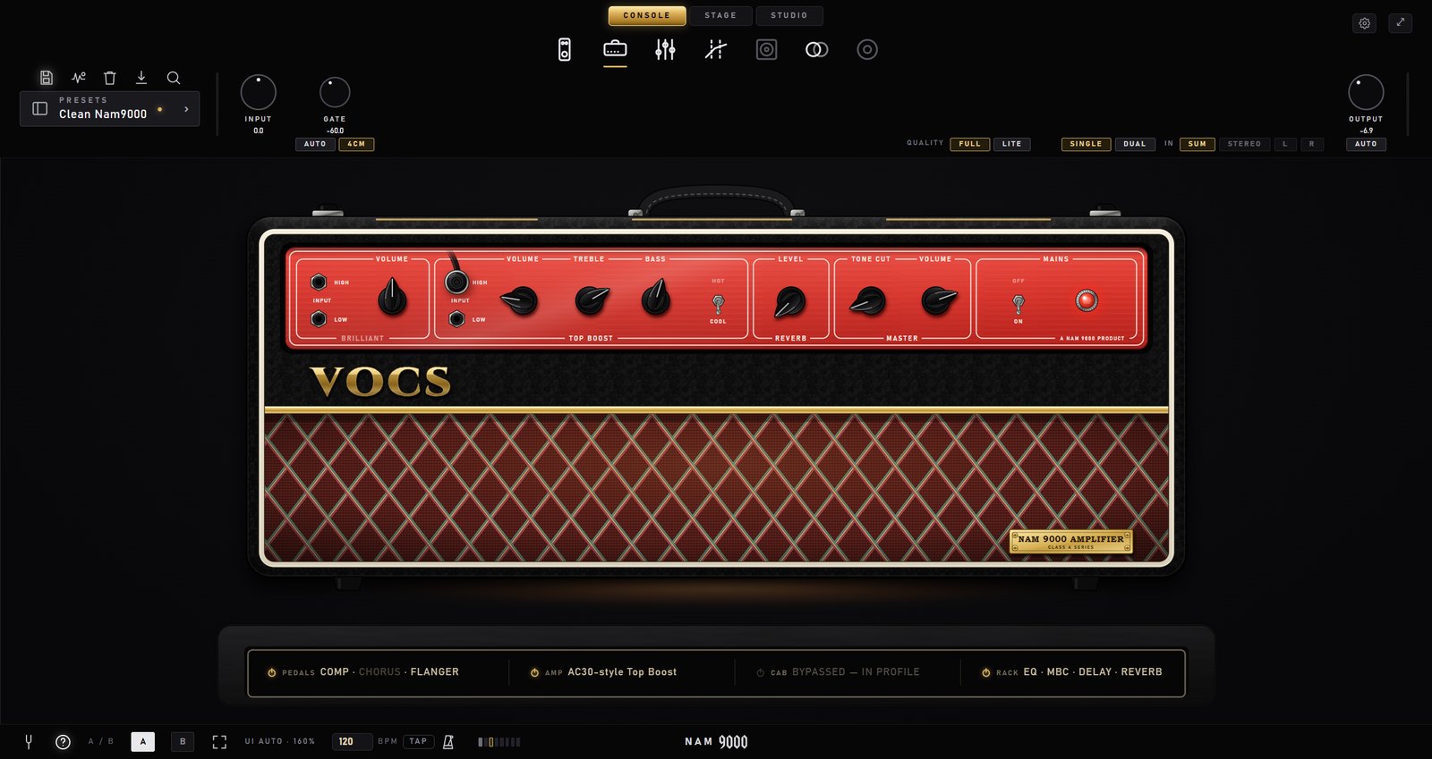 The AC30-style head in NAM 9000
