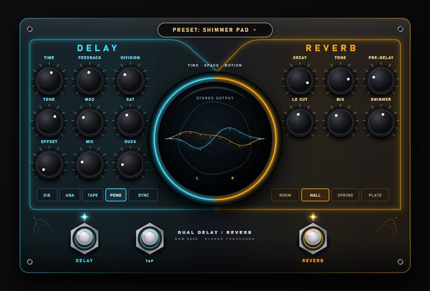 The new delay and reverb with the SHIMMER PAD preset